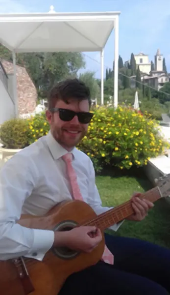 Alex Hawkes, guitar and bass student at Cool Gool Music, Rotherhithe, London SE16