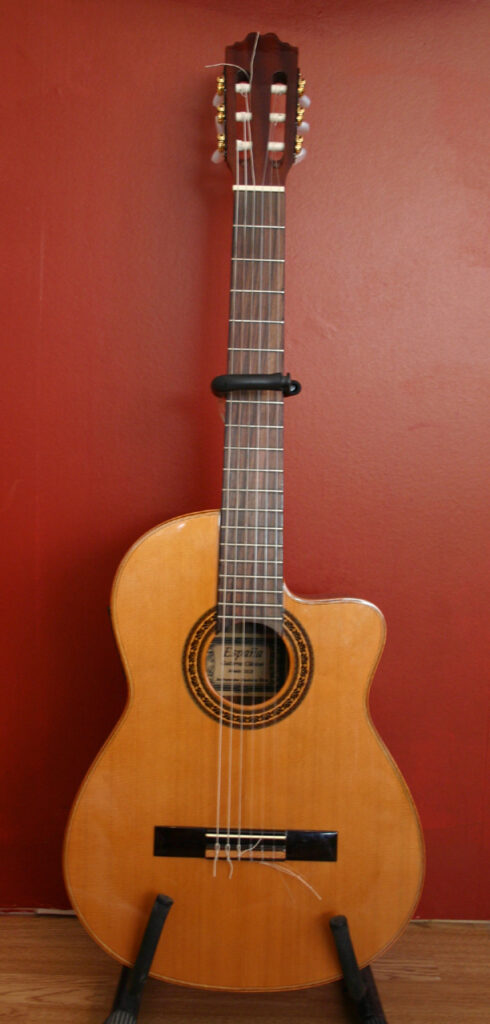 Classical guitar detail, ready for a flamenco and classical lesson