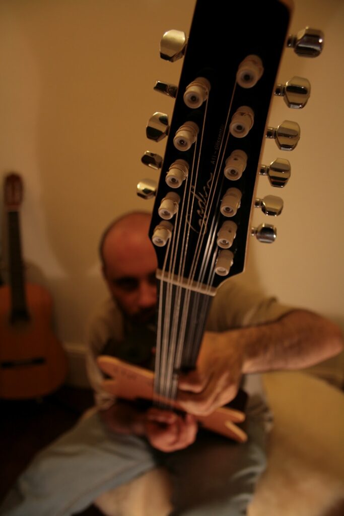 Malcolm Callus's main flamenco acoustic and 11-string Glissentar
